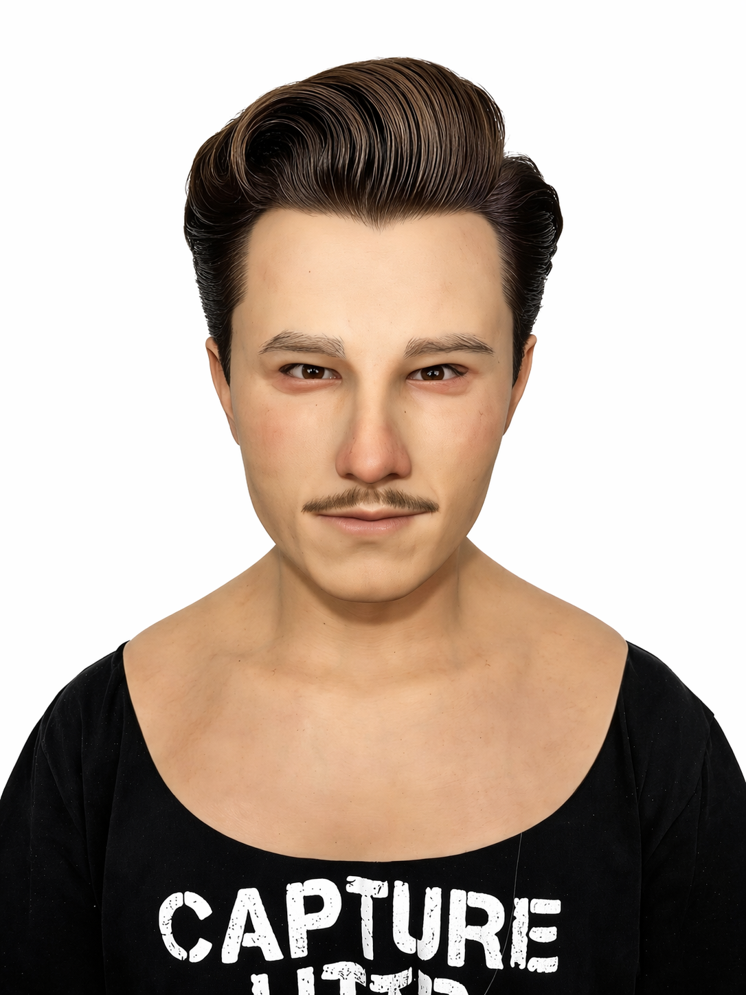 Máscara de silicona hiperrealista de hombre joven de cabeza completa con pelo, piel natural, máscara de disfraz para cine, Halloween, FX