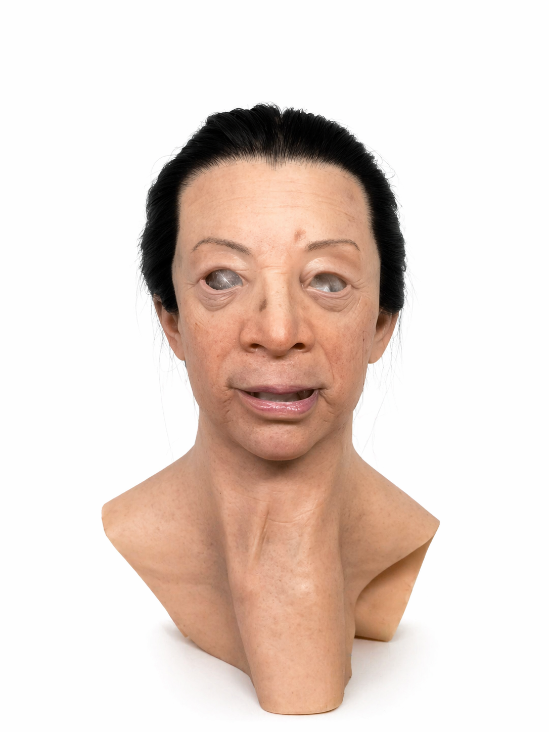 Hyper Realistic Elderly Female Silicone Mask Full Head Old Woman Cosplay Mask for Film, Halloween & FX Makeup