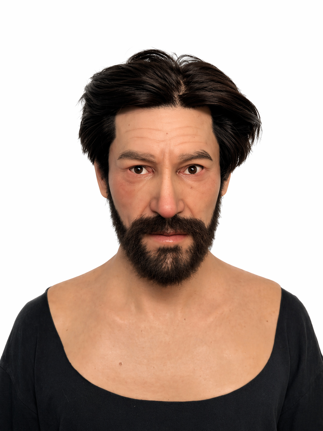 Realistic Male Silicone Mask Full Head Hyper Real Skin Texture Beard Cosplay Halloween Disguise Mask
