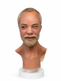 Realistic Bald Beard Silicone Mask Full Head Hyper Realistic Male Face Mask for Cosplay Halloween Film Prop Disguise