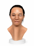 Máscara de silicona femenina realista de cabeza completa, textura de piel natural, cara lisa, disfraz de Halloween, accesorio de película.
