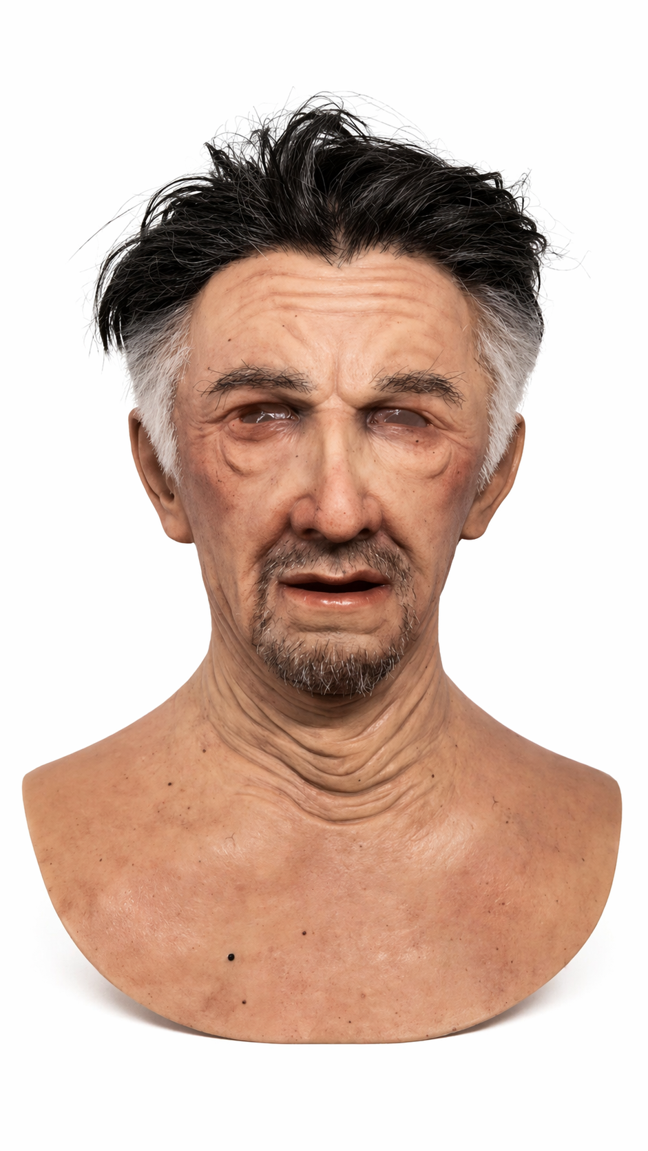 Ultra Realistic Elderly Silicone Mask Full Head Old Man Wrinkle Skin Beard Cosplay Film Prop