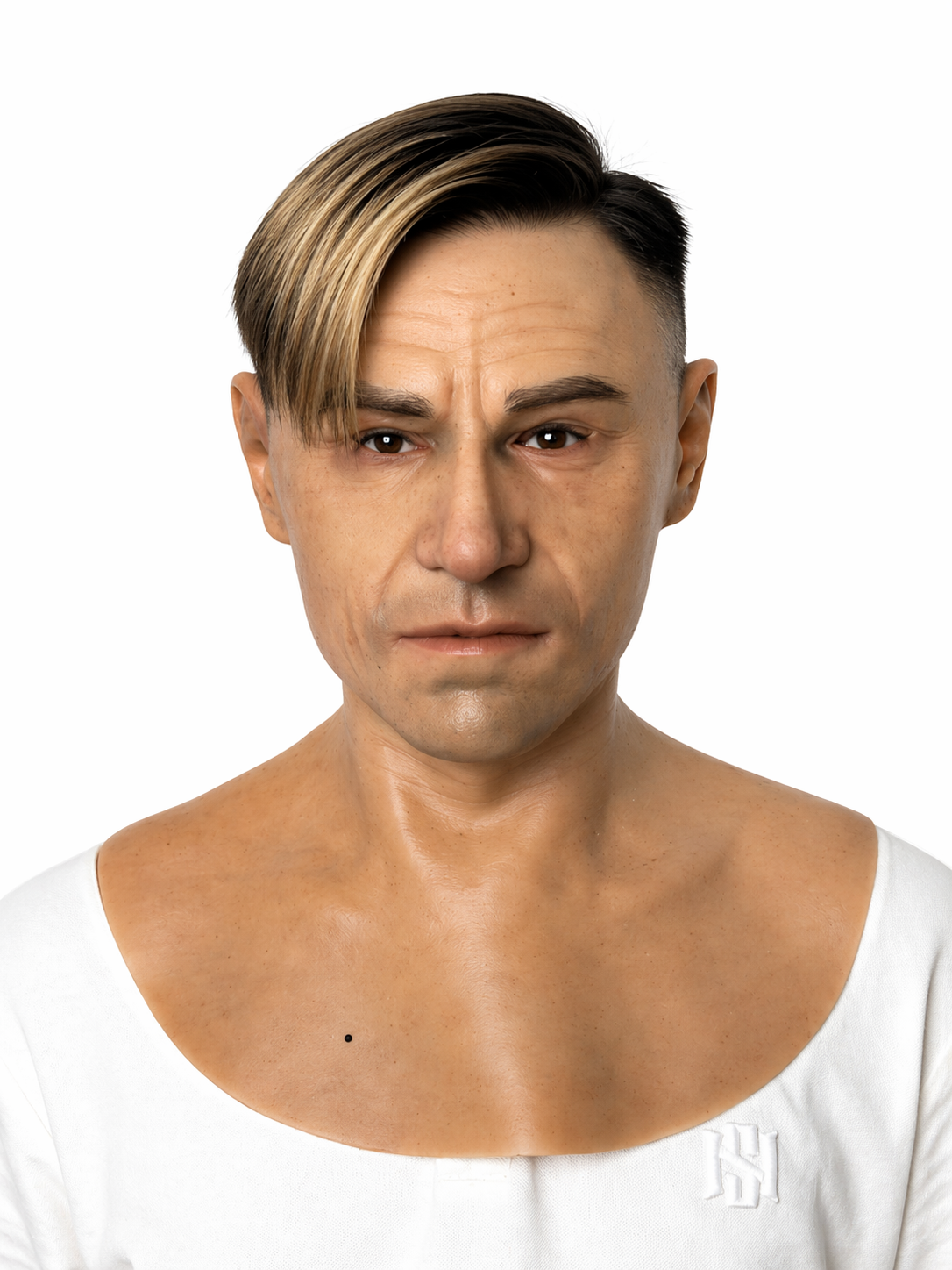 Realistic Male Silicone Mask Full Head Hyper Real Skin Texture Beard Cosplay Halloween Disguise Mask