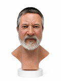 Máscara de silicona realista para hombre mayor, cabeza completa, anciano con barba, disfraz de Halloween, utilería para cine y efectos especiales