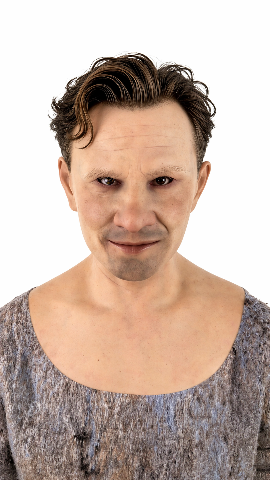 Máscara de silicona hiperrealista de anciano, cabeza completa con pelo, piel envejecida, máscara de disfraz para películas, Halloween, FX