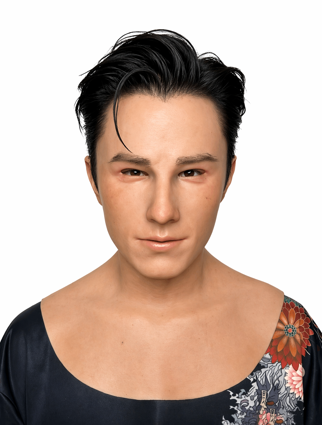 Máscara de silicona hiperrealista de hombre joven de cabeza completa con pelo, piel natural, máscara de disfraz para cine, Halloween, FX
