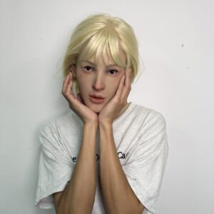 Blonde silicone beauty headgear film and television costume props