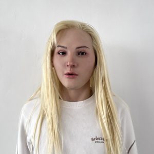 Blonde silicone beauty headgear film and television costume props