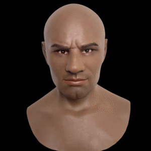 Black Skin Arthur Silicone Human Face Mask Headgear