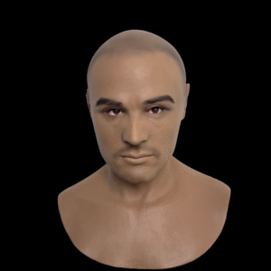 Larry black skin simulation silicone mask head cover